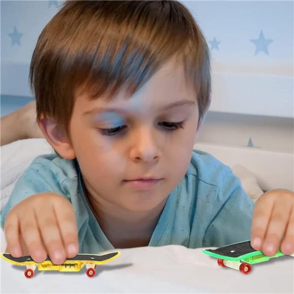 33 Pcs Light up Mini Finger Skateboard Toys Set, LED Finger Skateboards for Kids - Picture 5 of 7